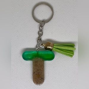 Epoxy Resin Beach Letter Keychain